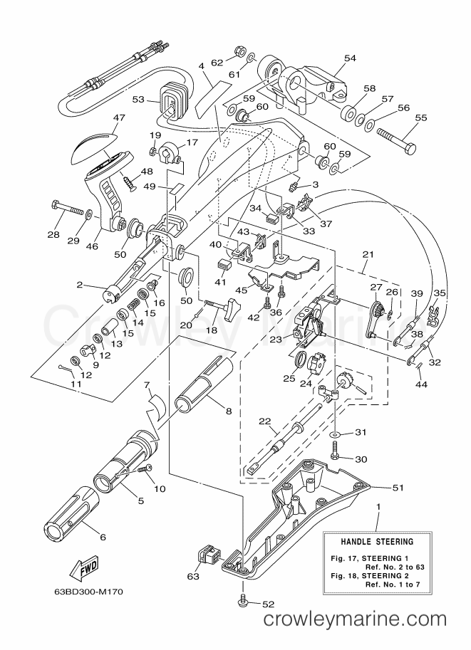 Yamaha Motors 40VMHOS (63BF) [080] - STEERING 1