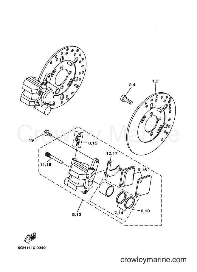 Yamaha Motors YFM400A (5HA3) [010] - FRONT BRAKE