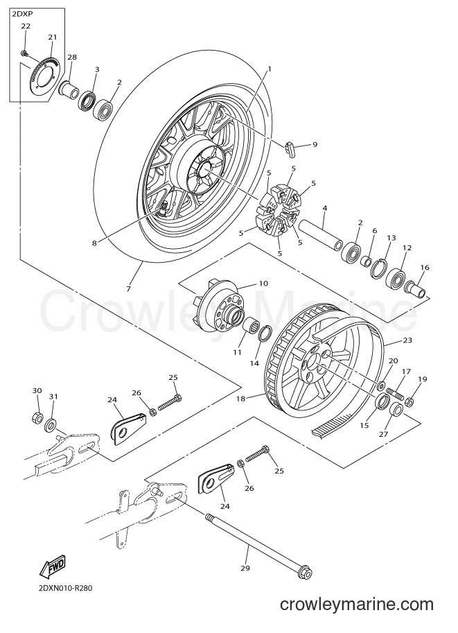 Yamaha Motors XVS950CU (2DXP) [010] - REAR WHEEL