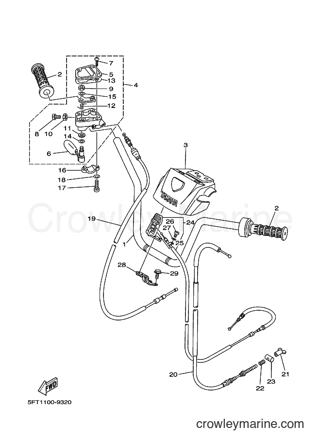 1999 ATV YFM350FWB - YFM350FWB (5FT3) [010] - STEERING HANDLE & CABLE