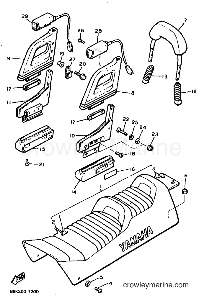 1991 Snowmobile VT480TF - VT480TF (88K1) [010] - SEAT