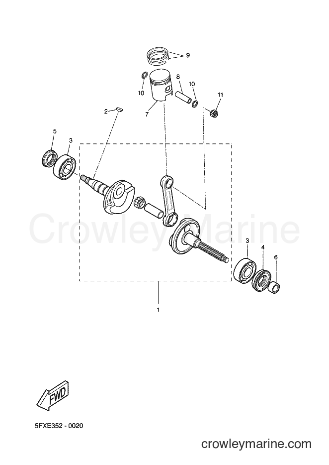 Yamaha Motors CW50 (5MS2) [010] - CRANKSHAFT & PISTON