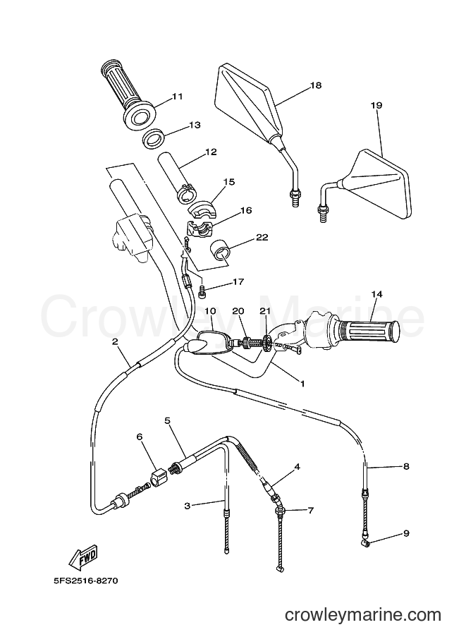 1999 Street Bike RX115 - RX115 (5FS3) [010] - STEERING HANDLE & CABLE