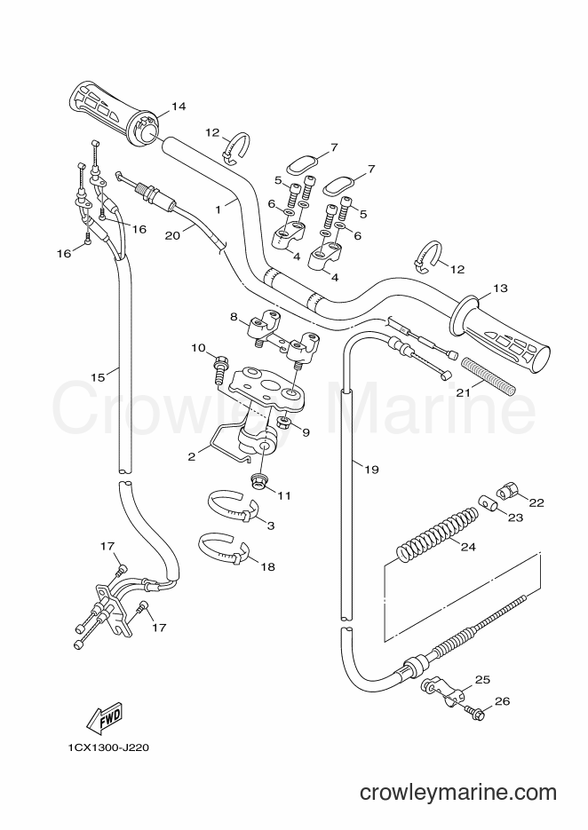 2011 Scooter YW125 - YW125 (1CX1) [050] - STEERING HANDLE & CABLE