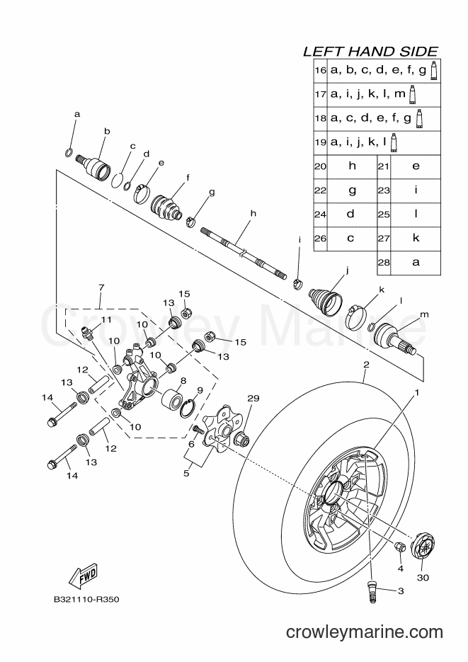 2017 ATV YFM700FWBD - YFM700FWBD (B329) [010] - REAR WHEEL