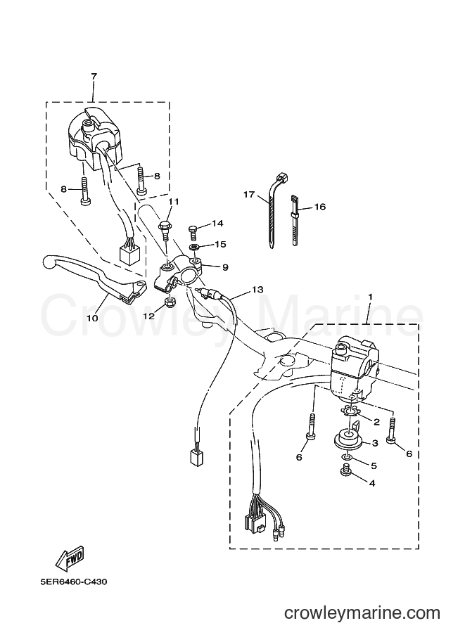 2005 Scooter T105E - T105E (5ER8) [010] - HANDLE SWITCH & LEVER