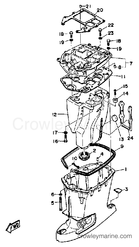 Yamaha Motors C55ELRP - UPPER CASING