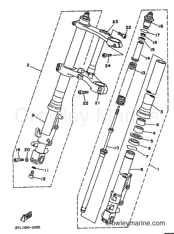 1991 Street Bike TZ250 - TZ250 (3YL1) [999] - FRONT FORK