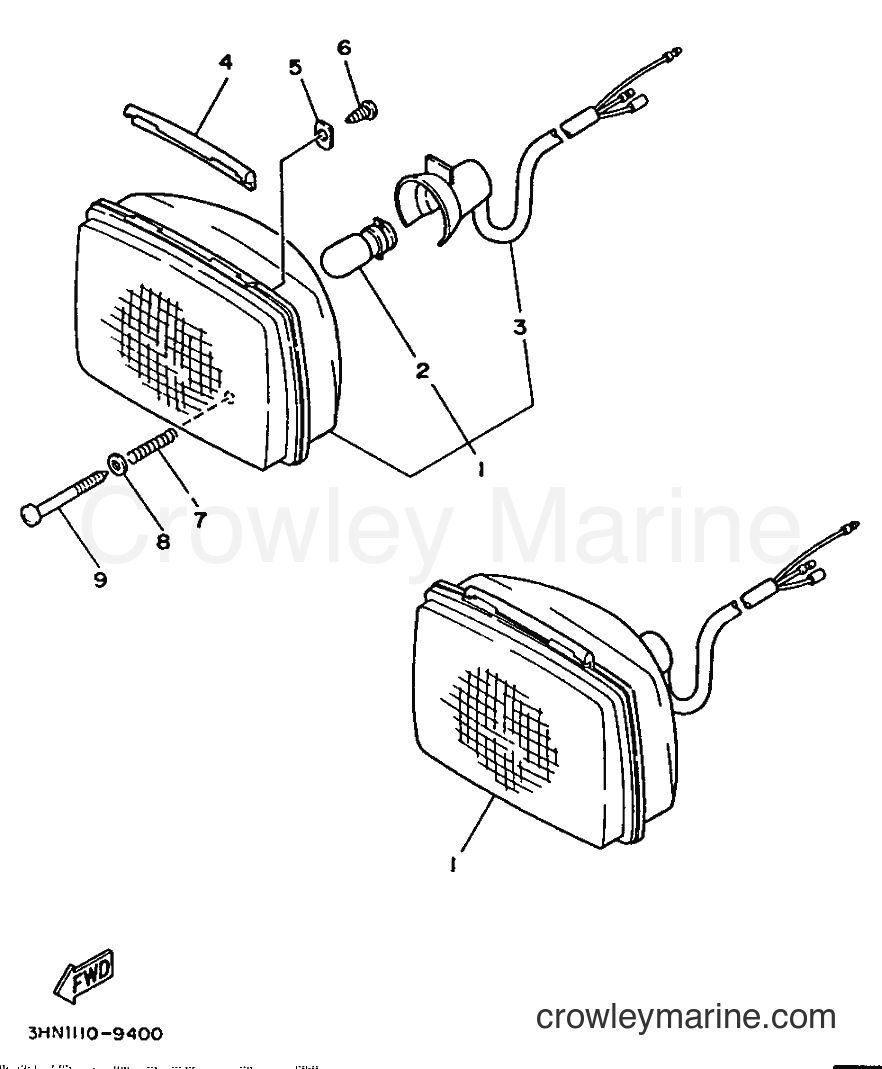 1989 ATV YFU1 - YFU1 (3JN2) [010] - HEADLIGHT