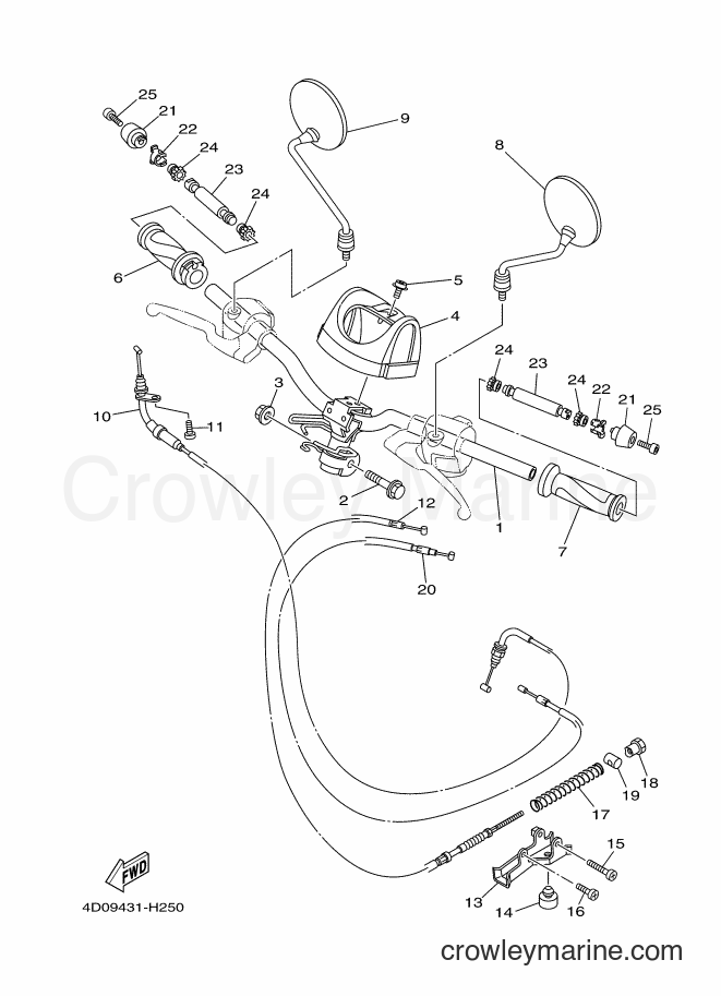 Yamaha Motors AF115S (20B2) [010] - STEERING HANDLE & CABLE