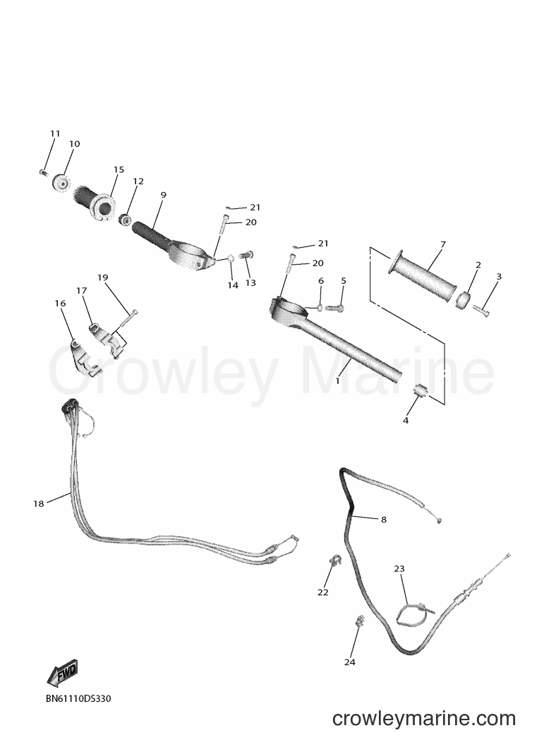 2018 Sport Bike YZF-R6 RaceBase - YZF-R6 RaceBase (BN6D) [010] - STEERING HANDLE & CABLE
