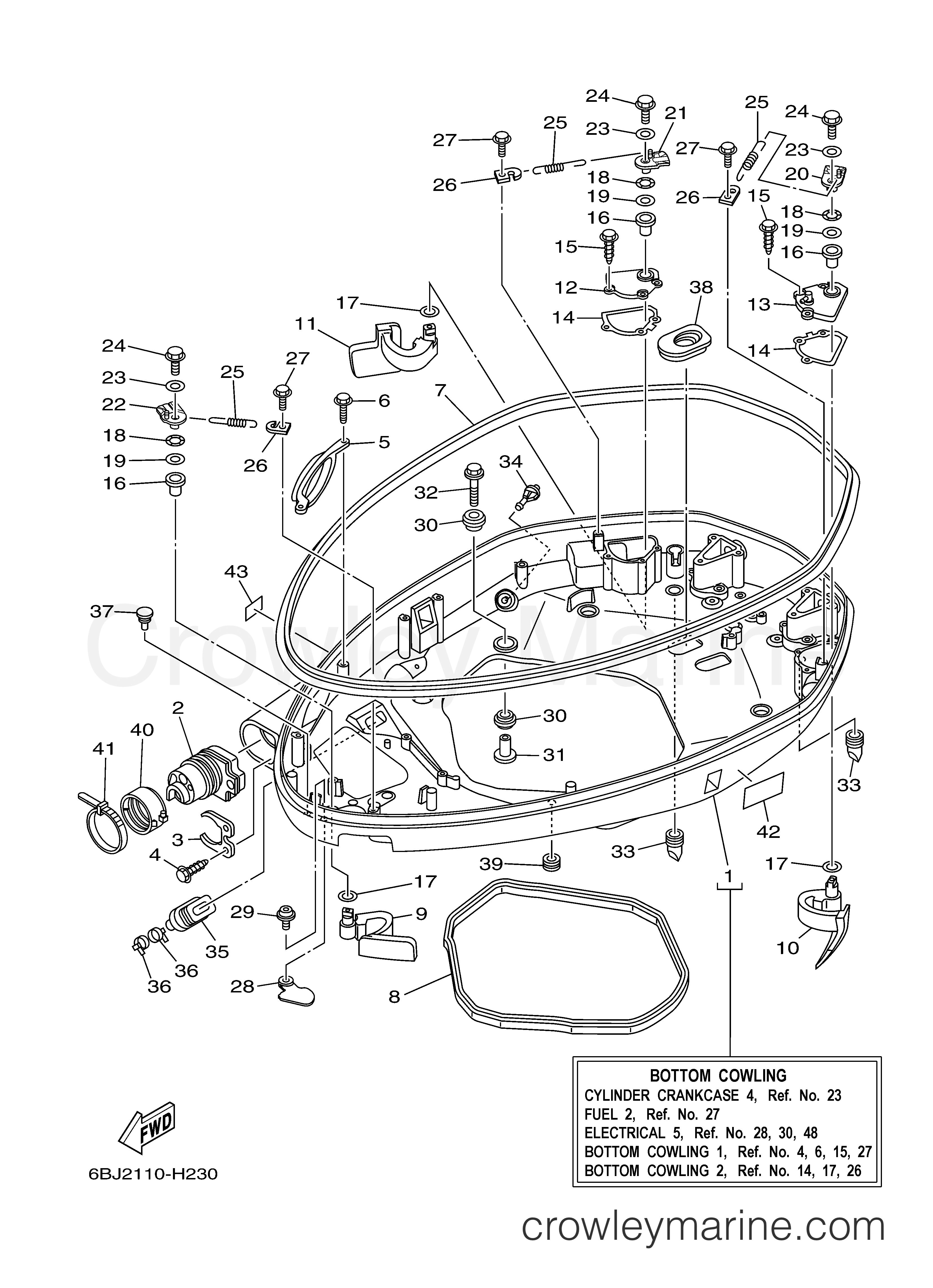 Yamaha Motors F350UCA - BOTTOM COWLING 1