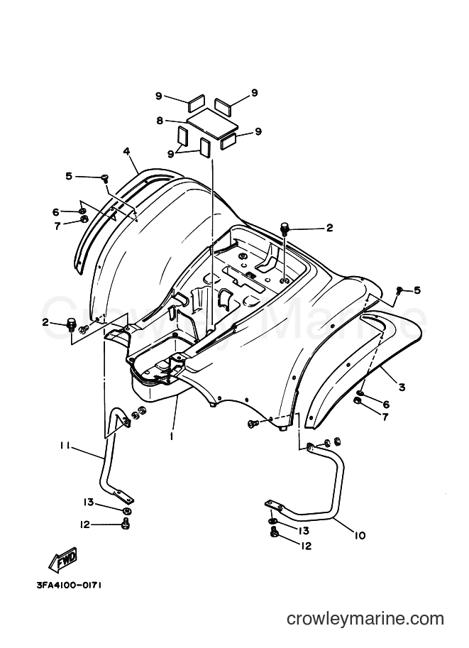 2002 ATV YFA1 - YFA1 (3FAY) [010] - REAR FENDER
