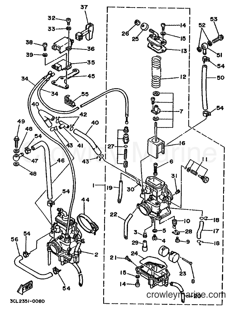 1990 Dirt Bike TDR250 - TDR250 (3NR2) [010] - CARBURETOR