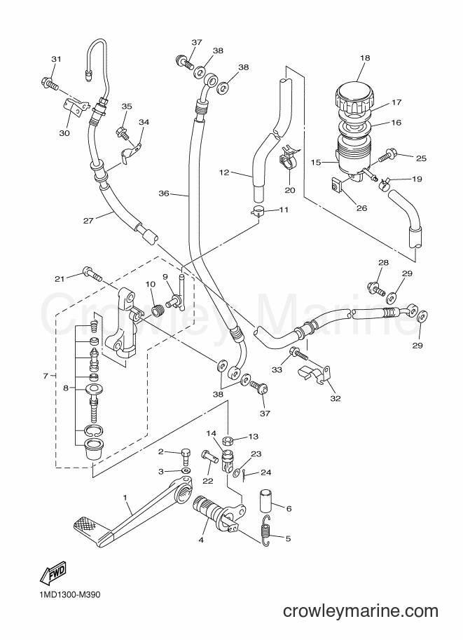 2013 Sport Bike FJR1300AS - FJR1300AS (1MD2) [010] - REAR MASTER CYLINDER