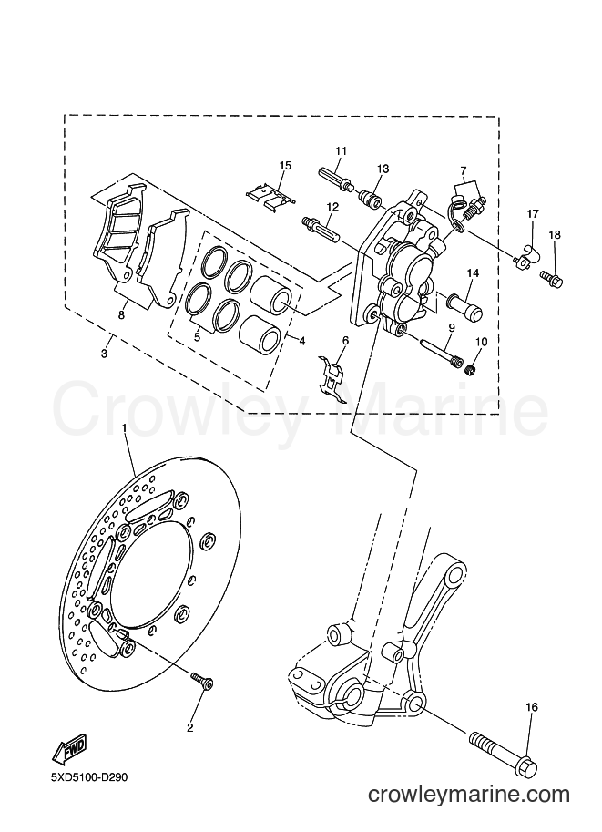 2005 Dirt Bike WR250F - WR250F (5UMA) [020] - FRONT BRAKE CALIPER