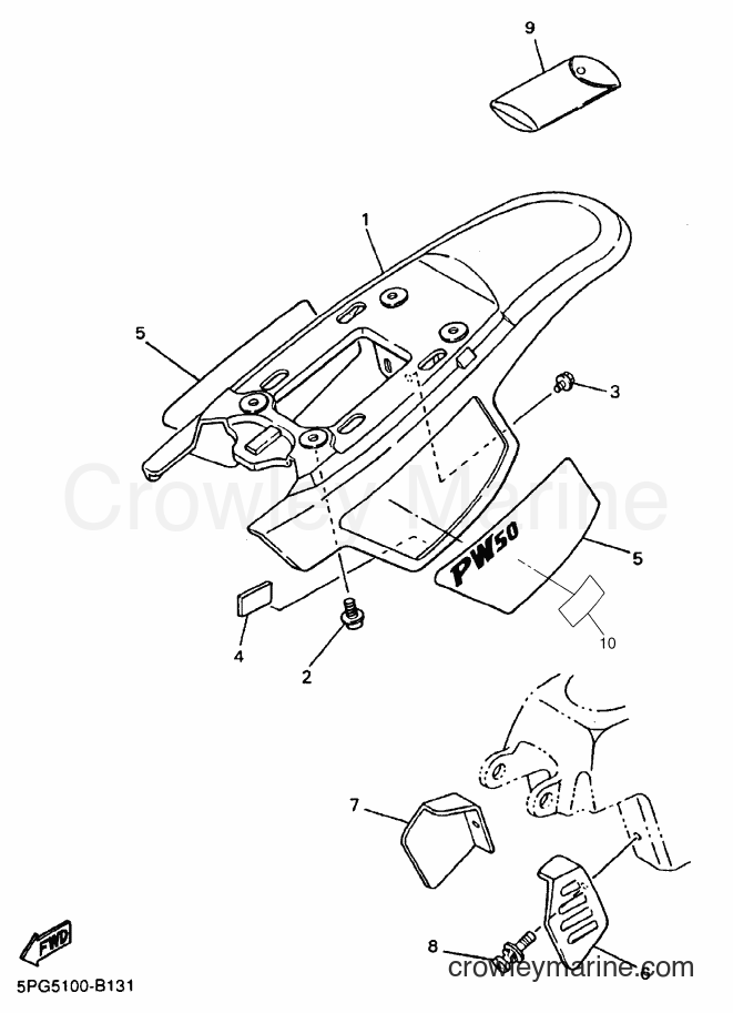 2005 Dirt Bike PW50 - PW50 (5PG9) [030] - SIDE COVER