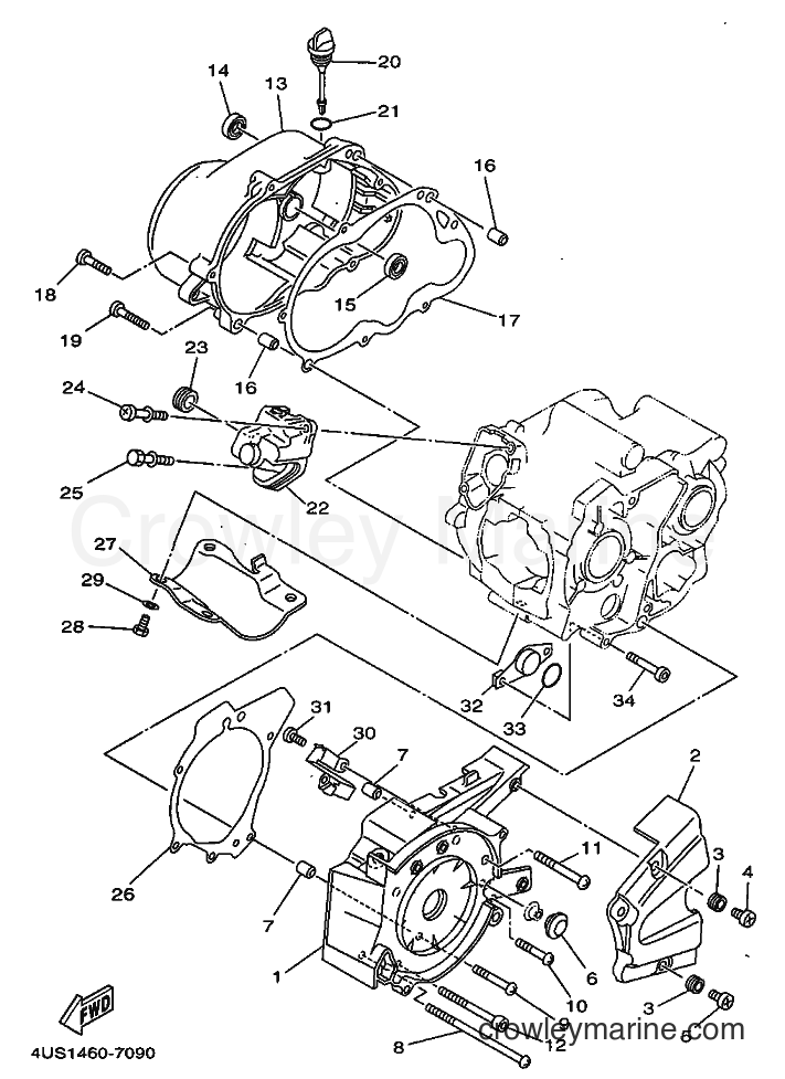 1997 Scooter V110 - V110 (4VM1) [999] - CRANKCASE COVER 1