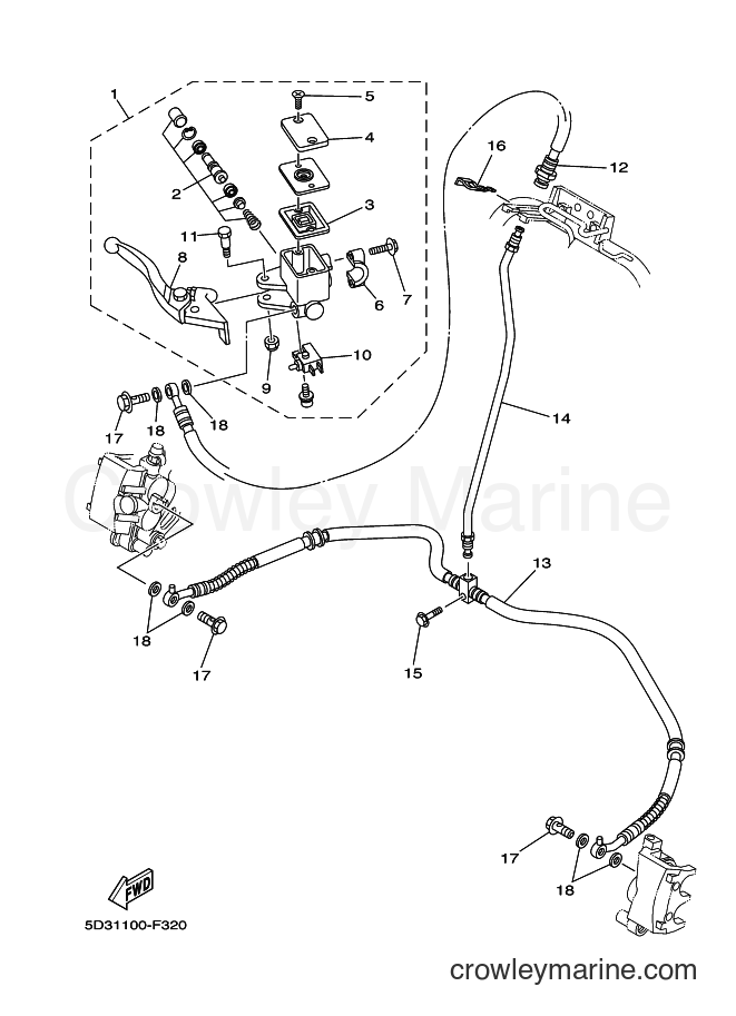 2007 ATV YFZ450 - YFZ450 (5D36) [010] - FRONT MASTER CYLINDER