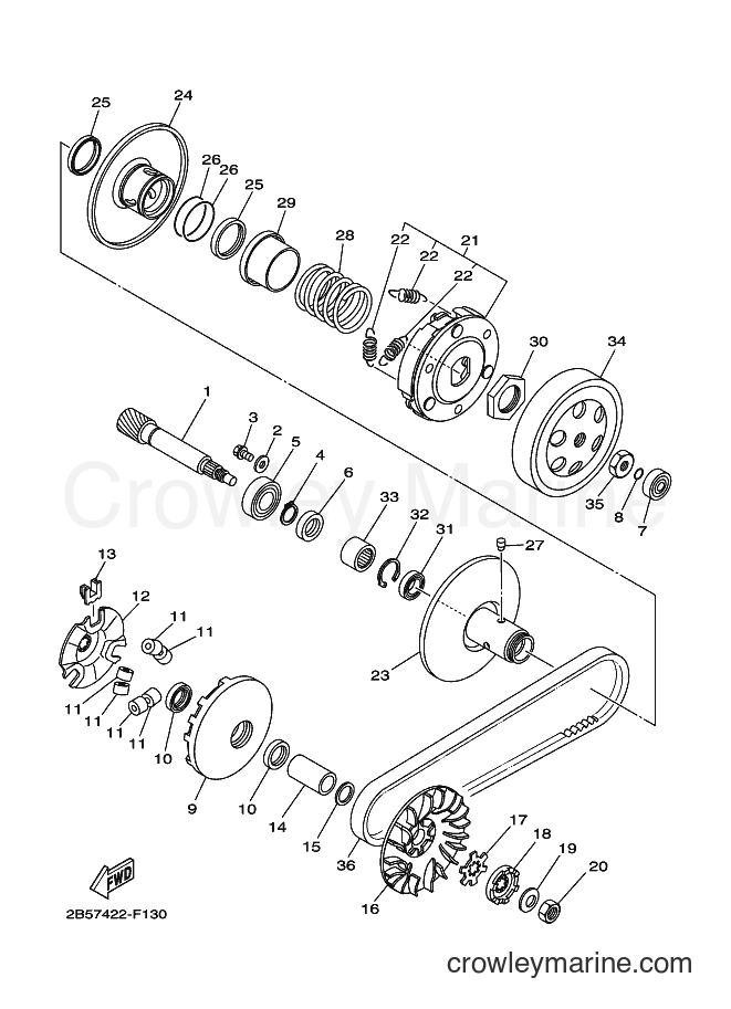 2007 Scooter AT115C - AT115C (2B57) [010] - CLUTCH
