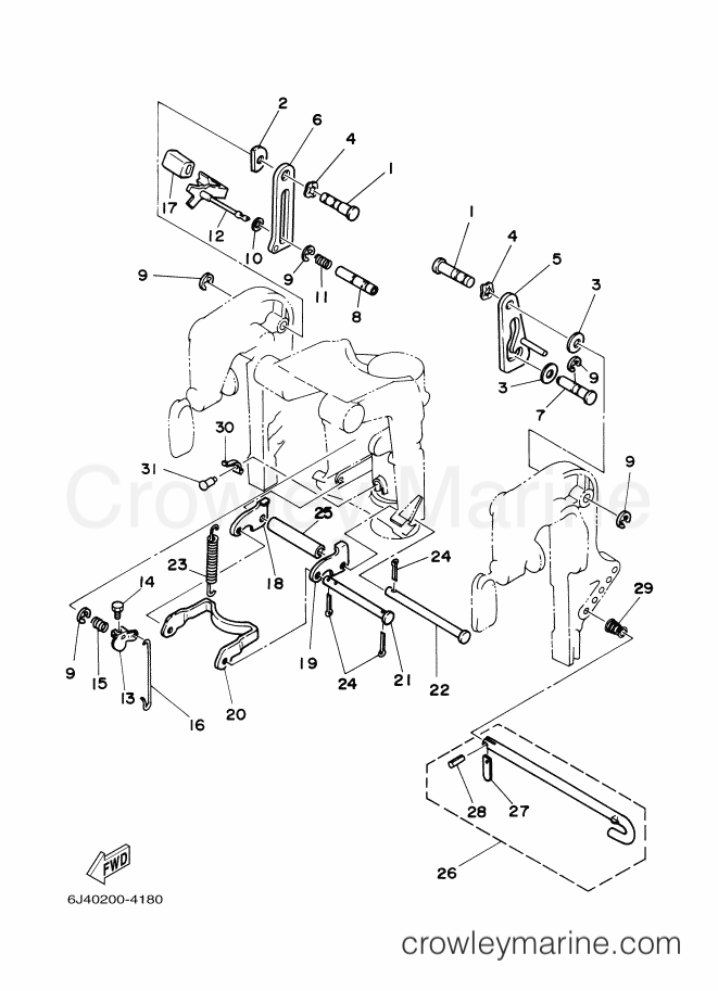 Yamaha Motors EK40JWS (6H92) [080] - BRACKET 2