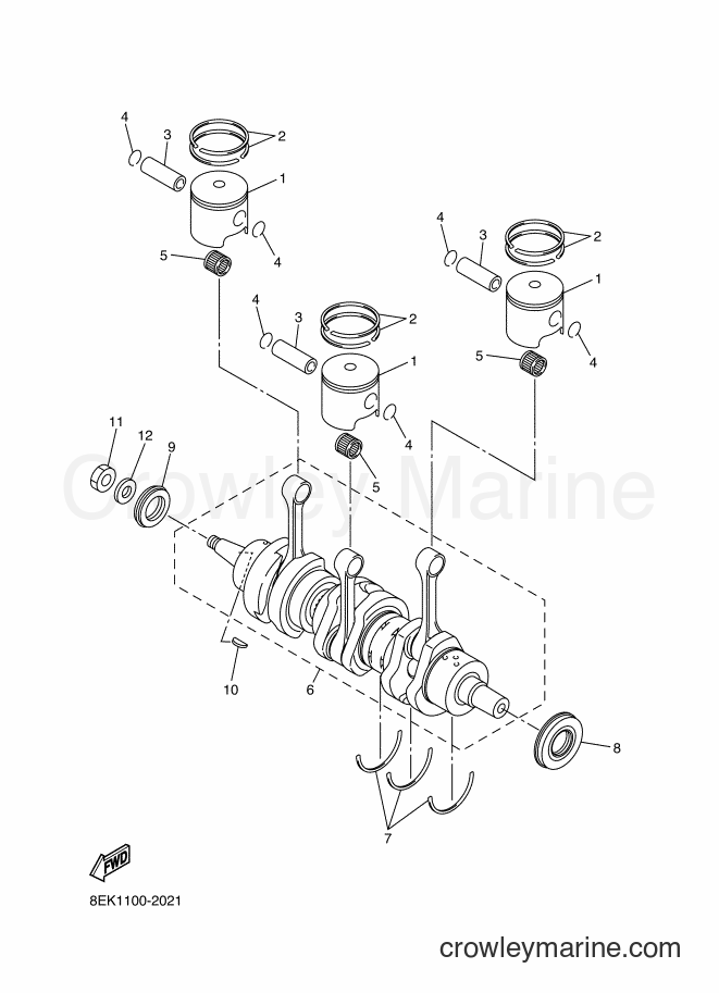2004 Snowmobile SXV70VT - SXV70VT (8FF2) [010] - CRANKSHAFT & PISTON