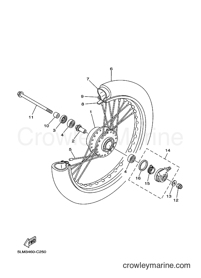 Yamaha Motors T105SE (5LM3) [010] - FRONT WHEEL