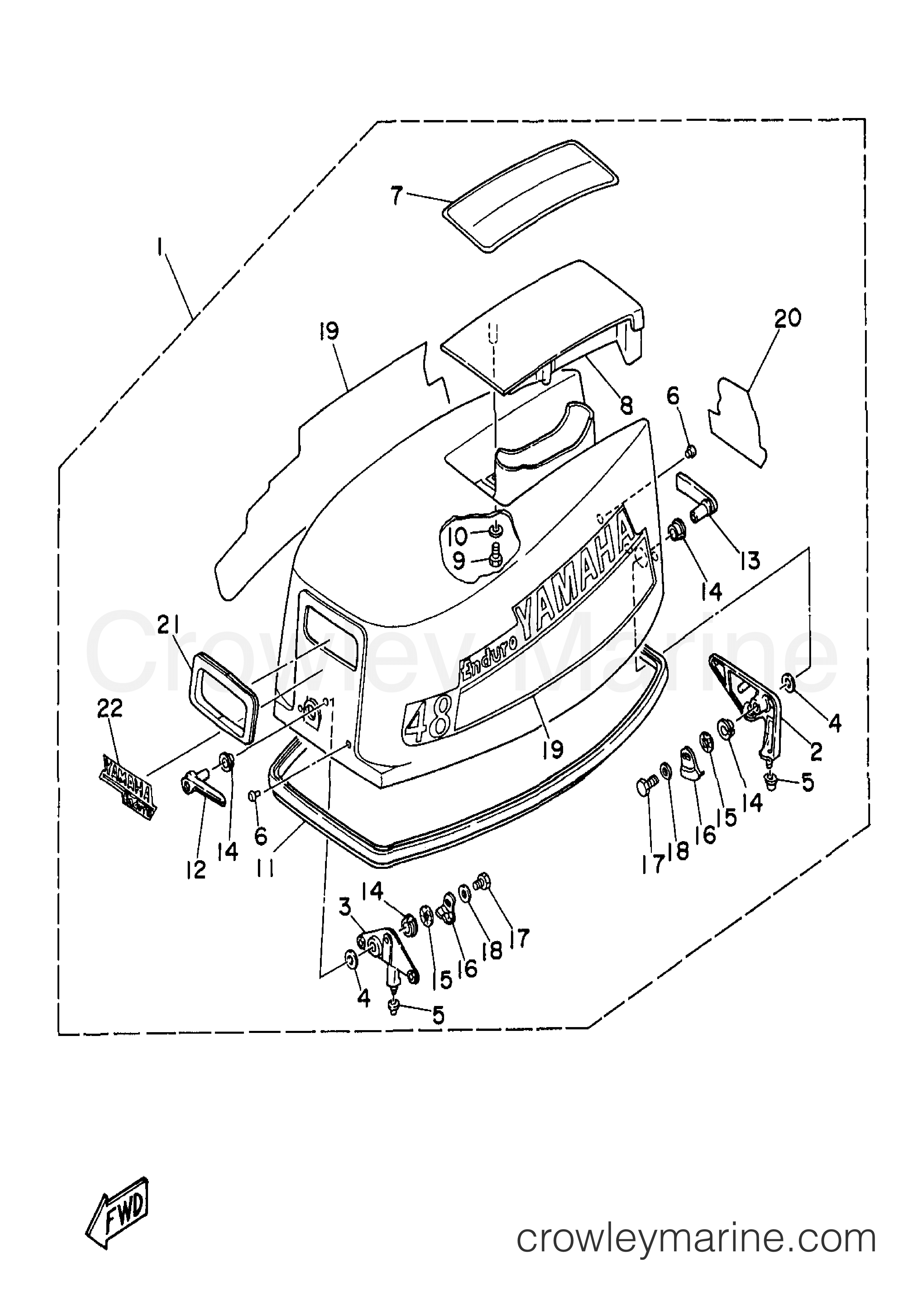 Yamaha Motors E48MLHX - TOP COWLING