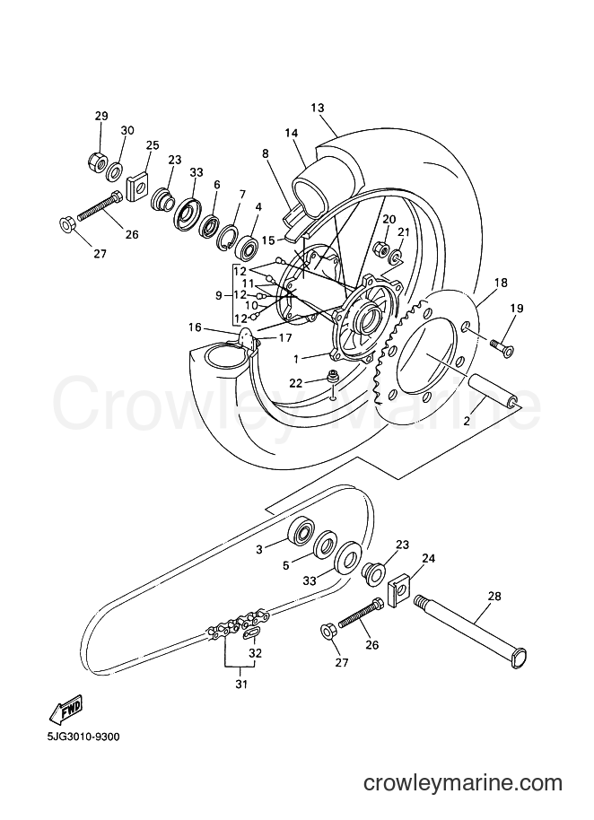 2000 Dirt Bike YZ426F - YZ426F (5JG3) [010] - REAR WHEEL