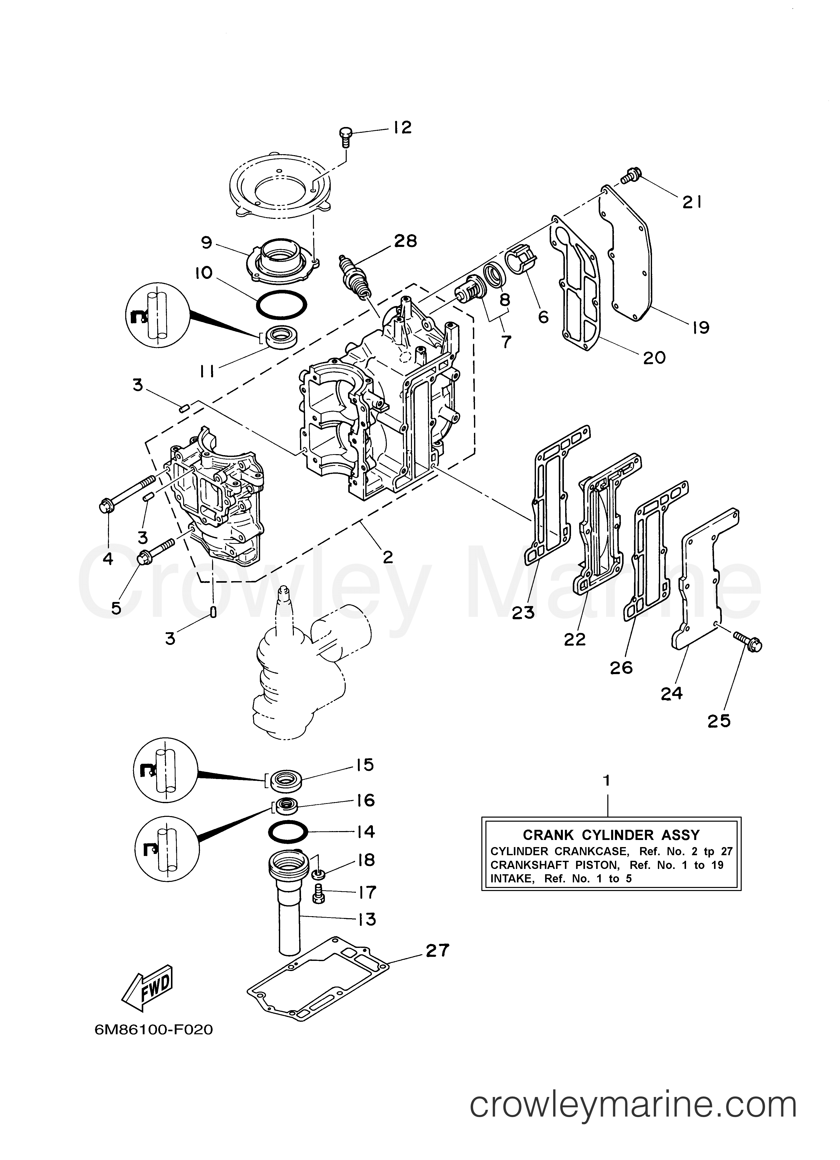 Yamaha Motors 8MSH - CYLINDER CRANKCASE