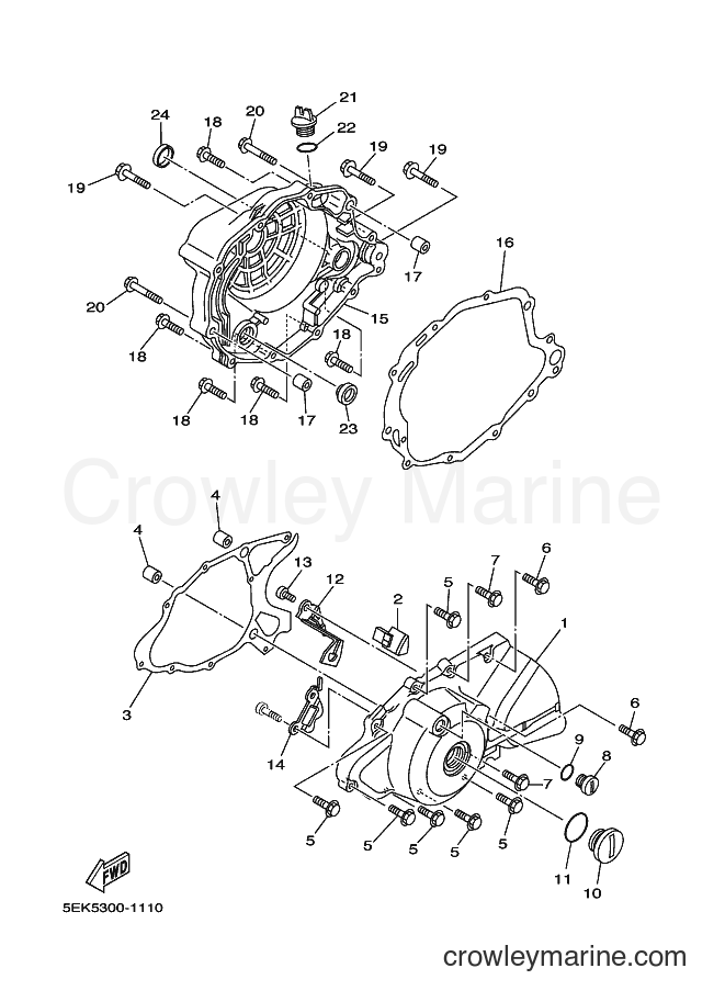 2001 Dirt Bike TW125 - TW125 (5EK5) [030] - CRANKCASE COVER 1