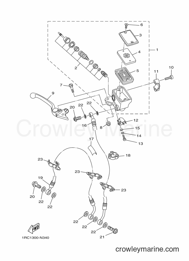 2014 Street Bike MT09 - MT09 (1RCD) [010] - FRONT MASTER CYLINDER