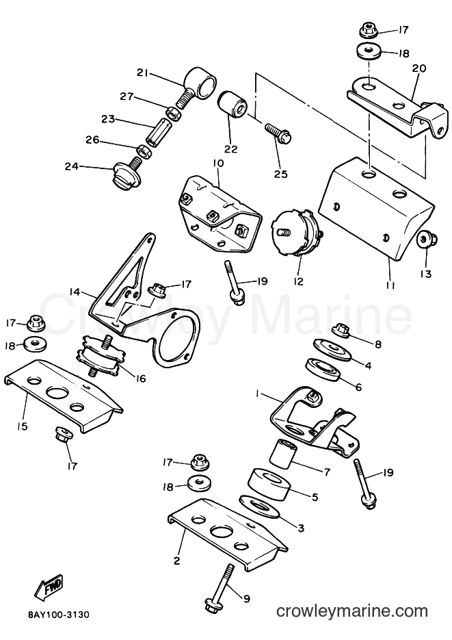 Yamaha Motors EX570ST (8BA1) [010] - ENGINE BRACKET