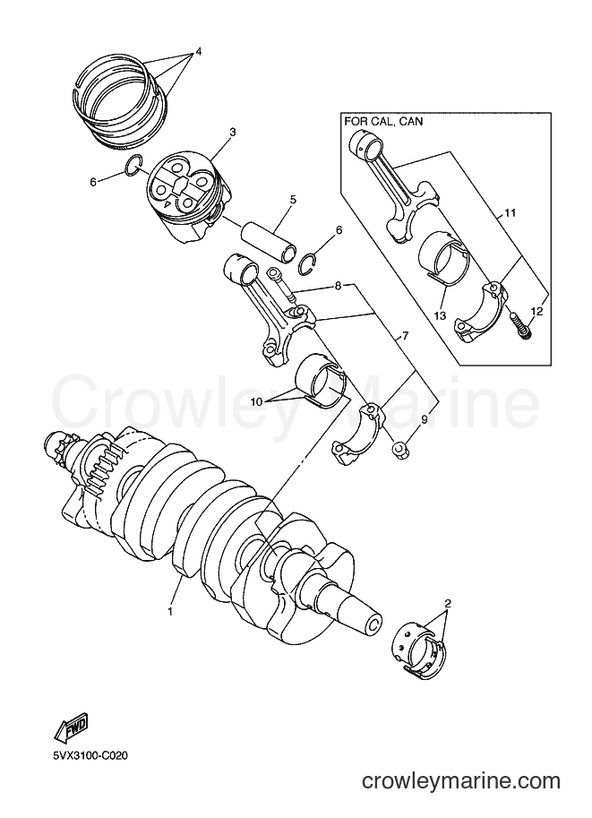 2004 Street Bike FZ6-S - FZ6-S (5VX3) [010] - CRANKSHAFT & PISTON