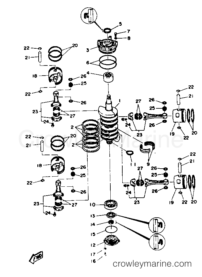Yamaha Motors L130TXRP - CRANKSHAFT PISTON