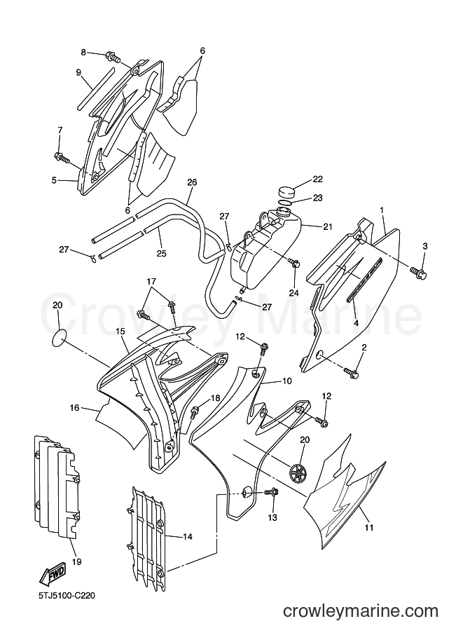 2004 Dirt Bike WR450F - WR450F (5TJ6) [070] - SIDE COVER