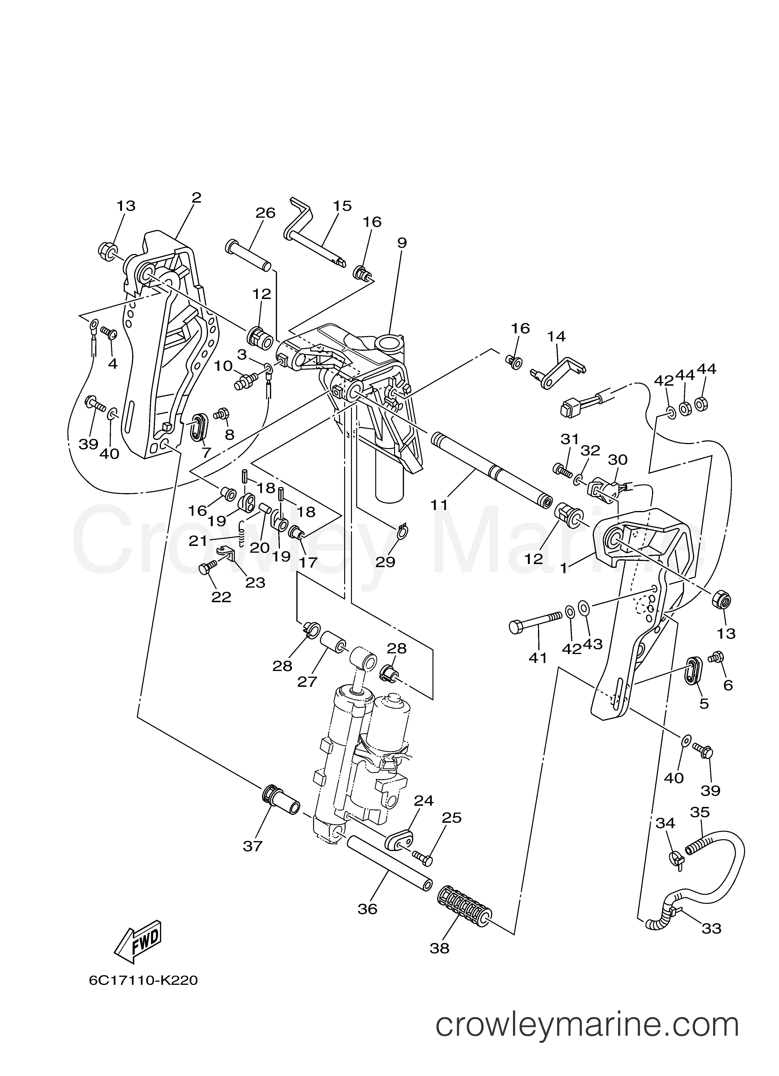 Yamaha Motors F60TJR - BRACKET 1