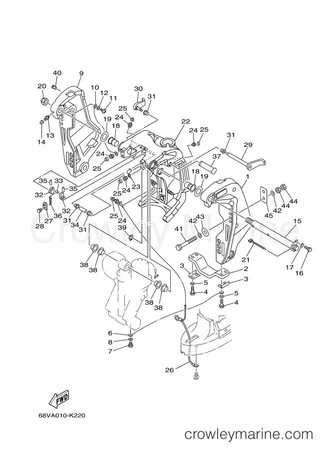 Yamaha Motors FL115AETX (68WA) [020] - BRACKET 1