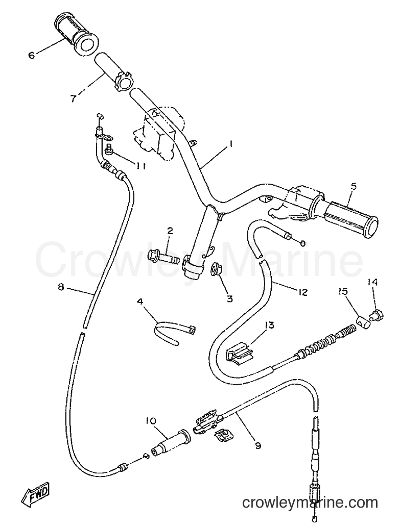 1996 Scooter YA50M - YA50M (3UG1) [999] - STEERING HANDLE & CABLE