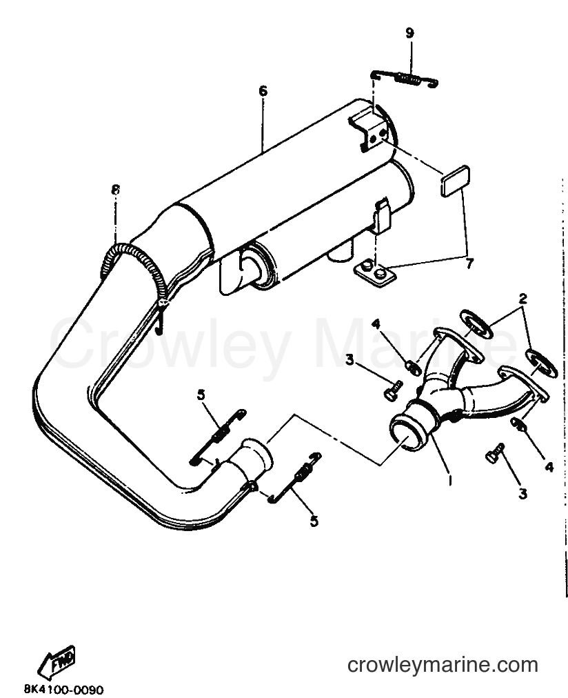 1990 Snowmobile XL540P - XL540P (87K1) [010] - EXHAUST