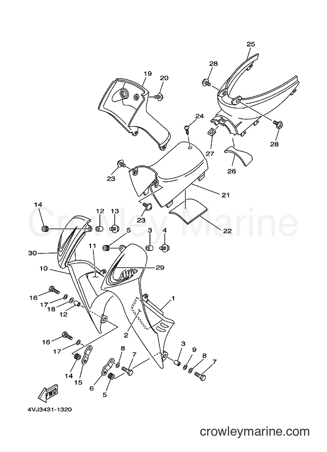2001 Street Bike V100E - V100E (4VJ4) [010] - LEG SHIELD