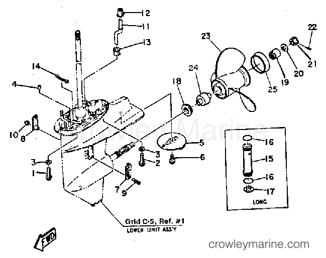 LOWER DRIVE 2 1986 Yamaha Outboard 30hp 30ELJ Crowley Marine