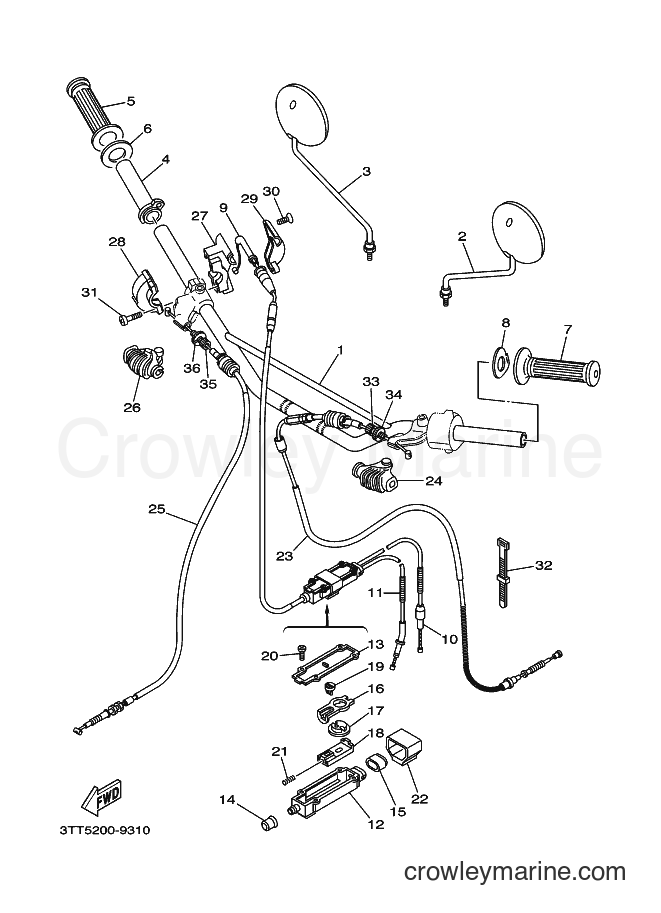 2009 Dirt Bike DT175 - DT175 (3TSR) [010] - STEERING HANDLE & CABLE 2
