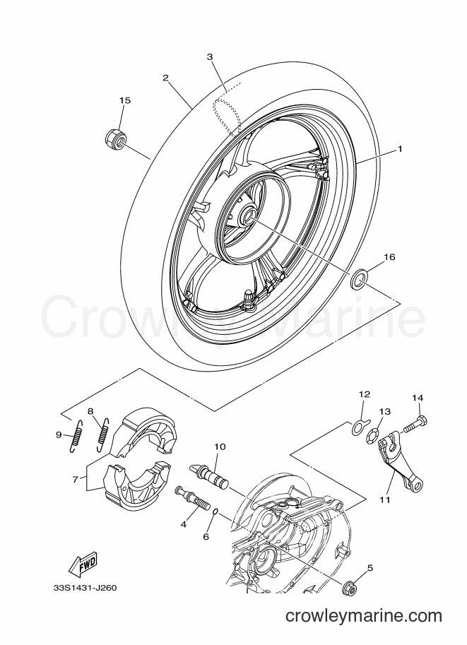 2012 Scooter AL125C - AL125C (44S3) [010] - REAR WHEEL