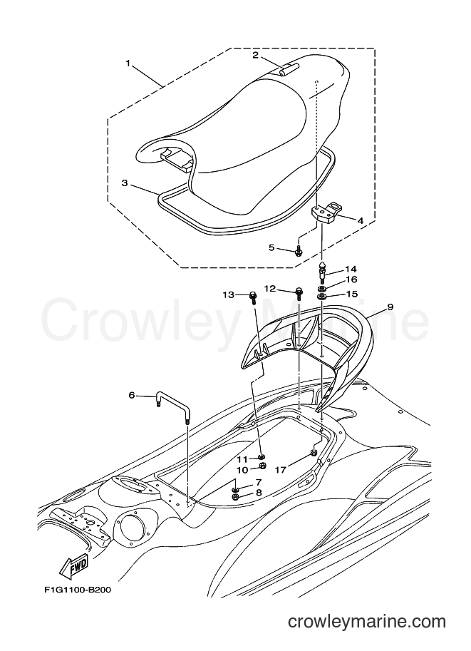 Yamaha Motors GP1300-B (F1G2) [01D] - SEAT & UNDER LOCKER
