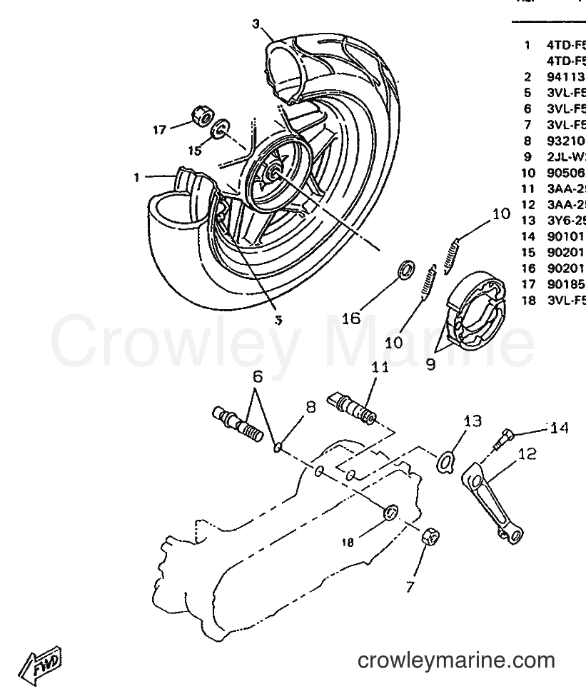 1996 Scooter CW50RS - CW50RS (4YA1) [999] - REAR WHEEL