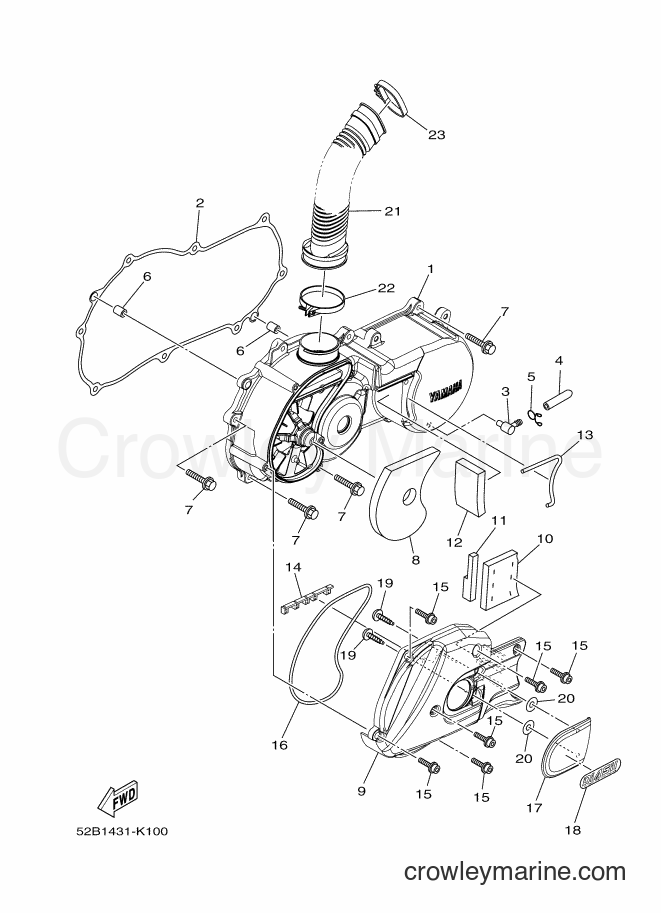 2012 Scooter XC115S - XC115S (52B5) [010] - CRANKCASE COVER 1