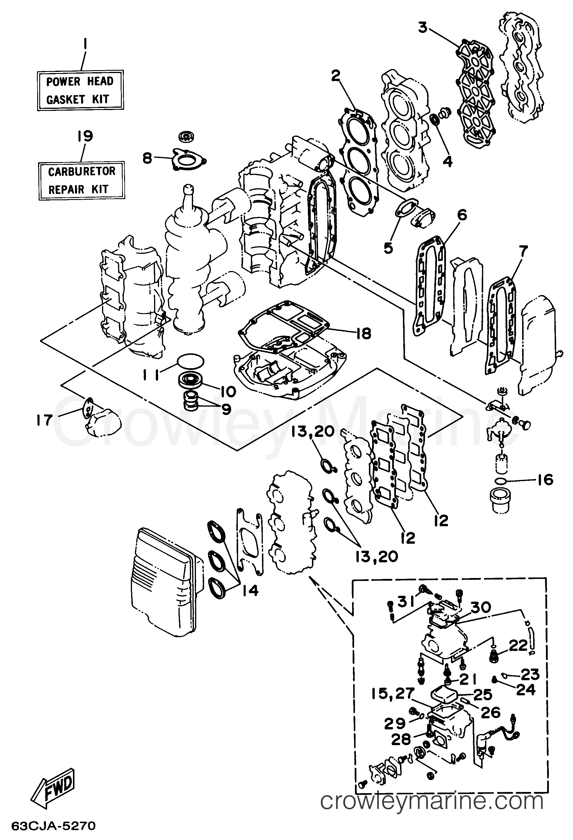 Yamaha Motors 40MLHV - REPAIR KIT 1