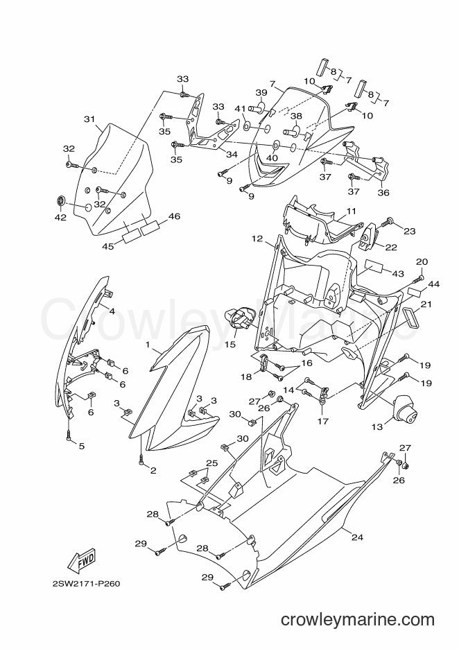 Yamaha Motors XC155G (2SW4) [010] - LEG SHIELD