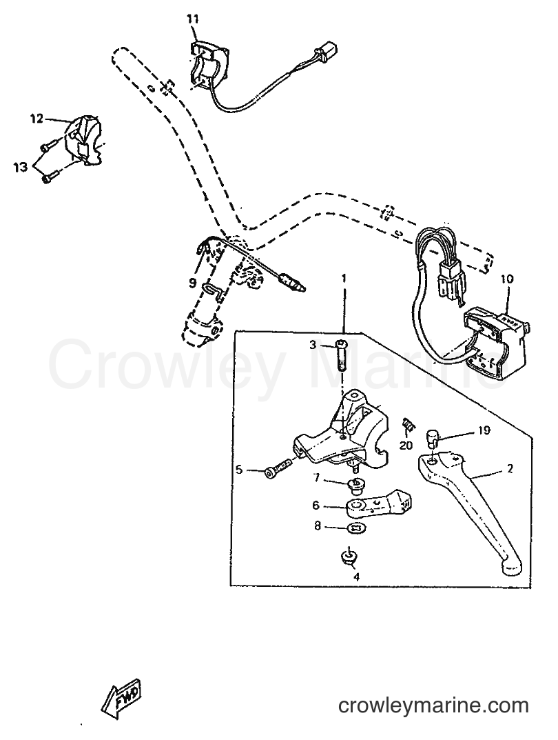 1996 Scooter CW50RS - CW50RS (4WB1) [999] - HANDLE SWITCH & LEVER
